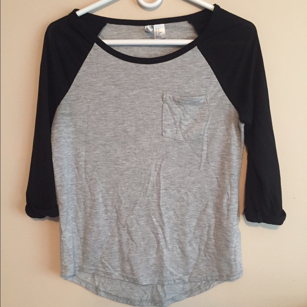 Black & Gray Baseball Tee
